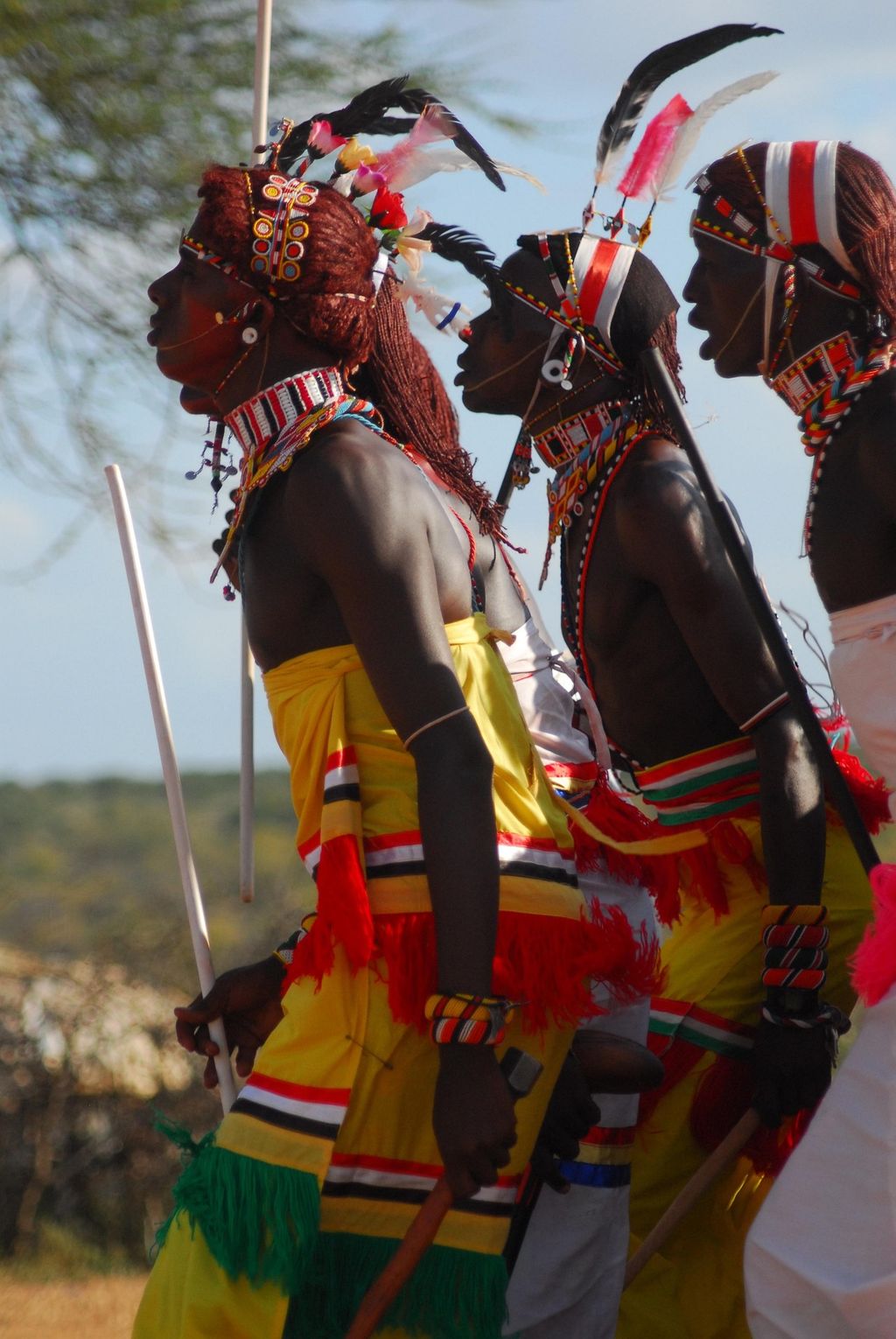 Samburu warriors in beaded ornaments